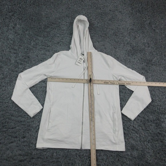 Style&Co. Hoodie Womens Small White Full Zip Jersey Knit Stretch Pockets NWT - Picture 2 of 13
